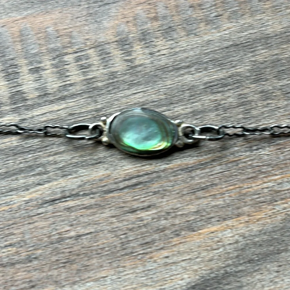 Child’s abalone bracelet stamped